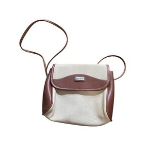 Bruno Lorelli Crossbody Bag Purse Beige Brown Small Magnetic Closure Womens‎